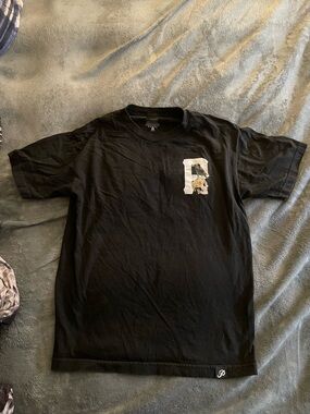 Primitive Men’s Black Short Sleeve Tee with White 'P' and Graphic